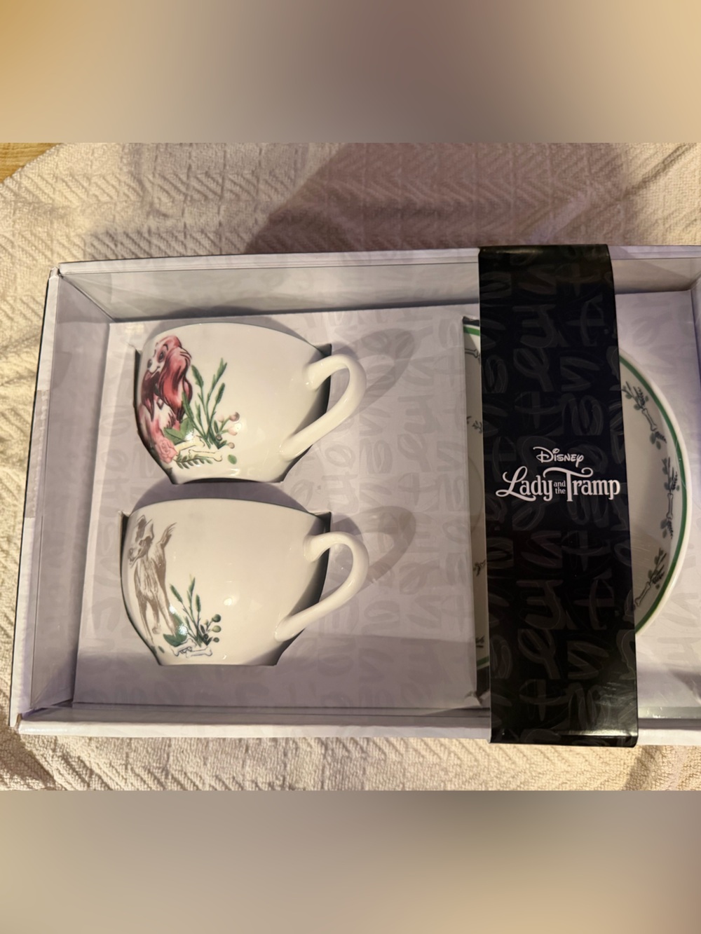Vintage - New in Box - Disney - Lady & The Tramp Porcelain Teacup Set